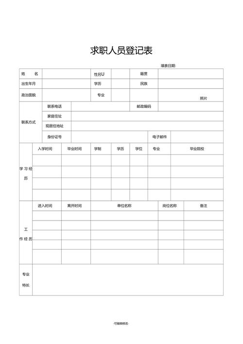 求职意向登记表(图2)