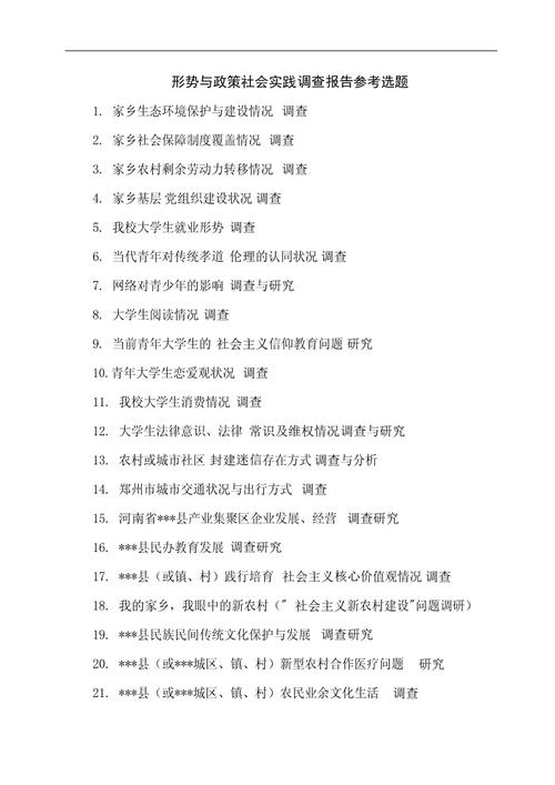 社会调查报告参考题目.docx(图1)