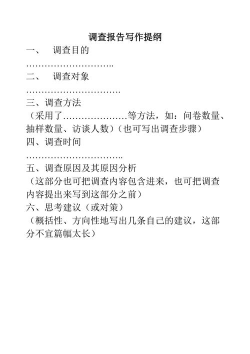 调查报告的写作提纲(图1)