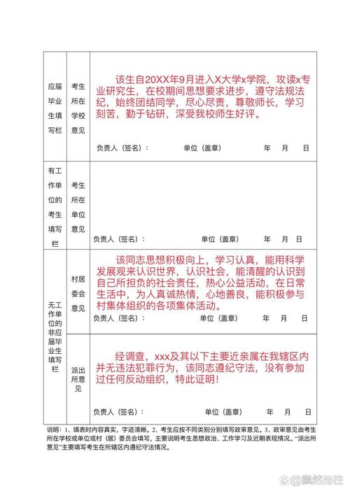 入党父母政审表填写内容范文2024-2024年度(通用6篇)(图2)
